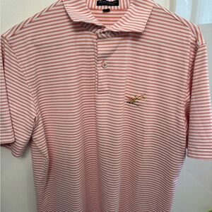 Peter Millar Men's Polo in Pink and White Stripes